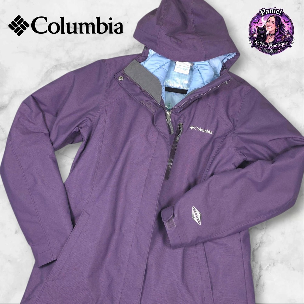 Columbia Interchange Parka Womens Large Purple Omni-Tech Waterproof 3-in-1 Coat‎